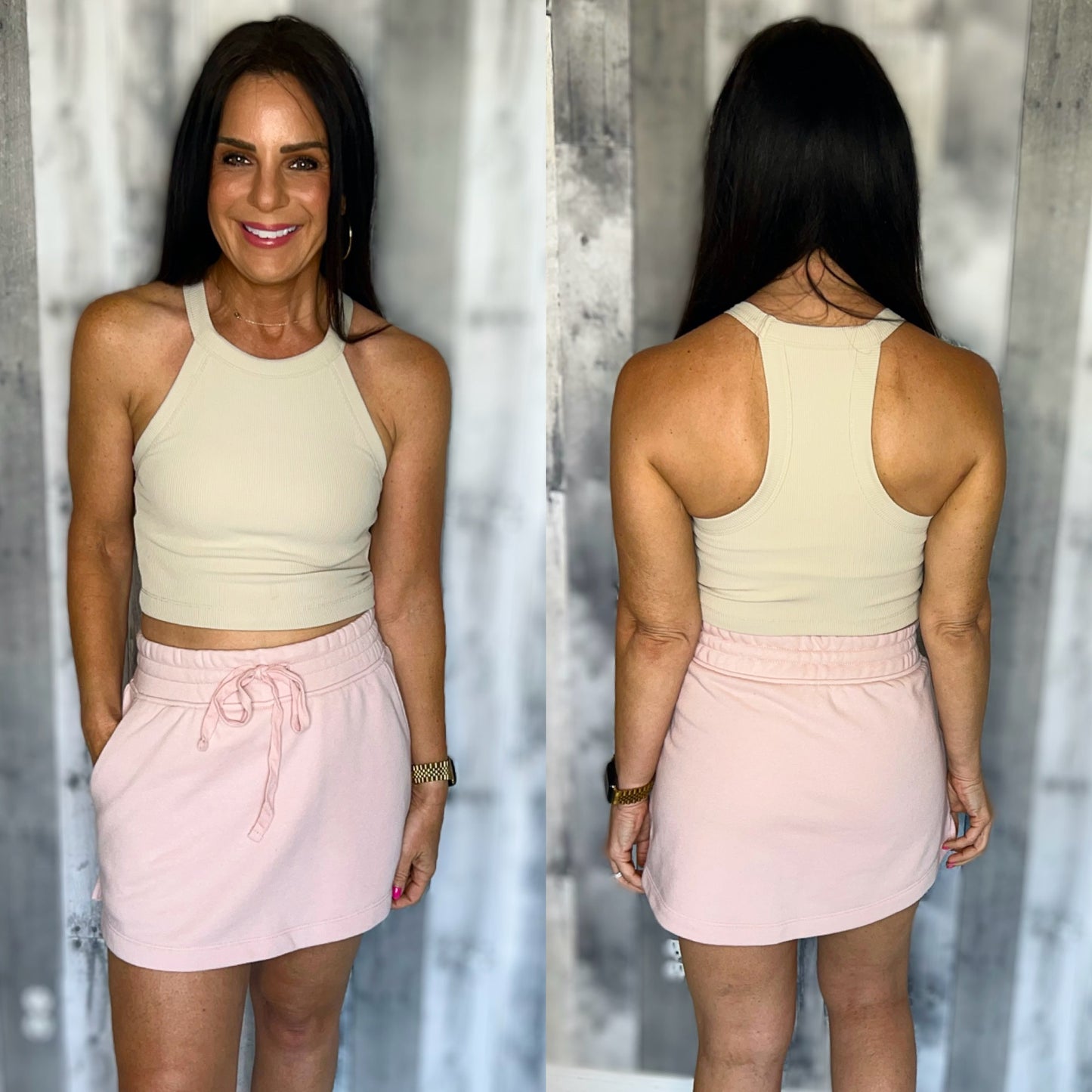 What's the Name of the Game Skort in Baby Pink
