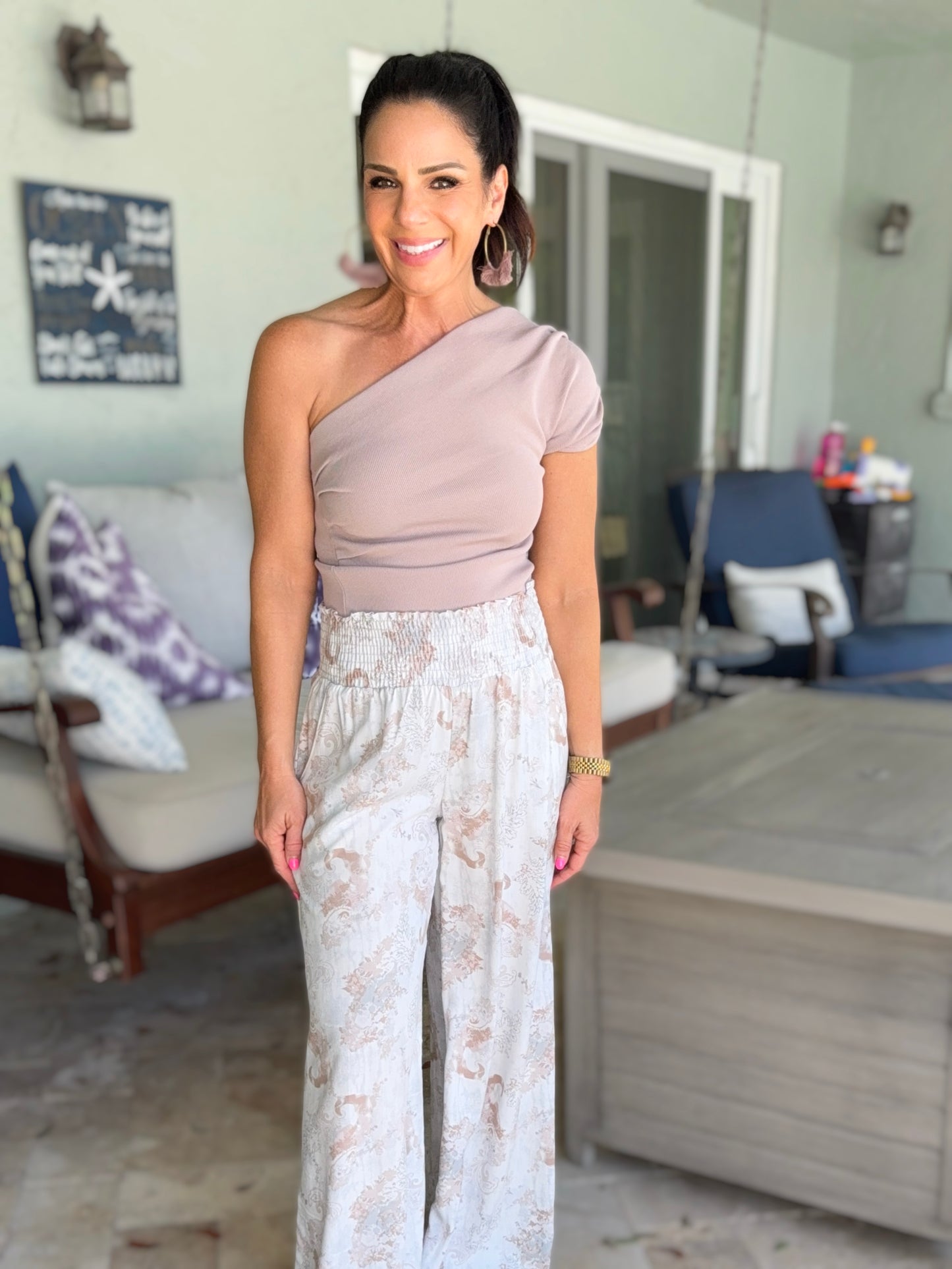 Draped Knit Asymmetric One Shoulder Knit Top
