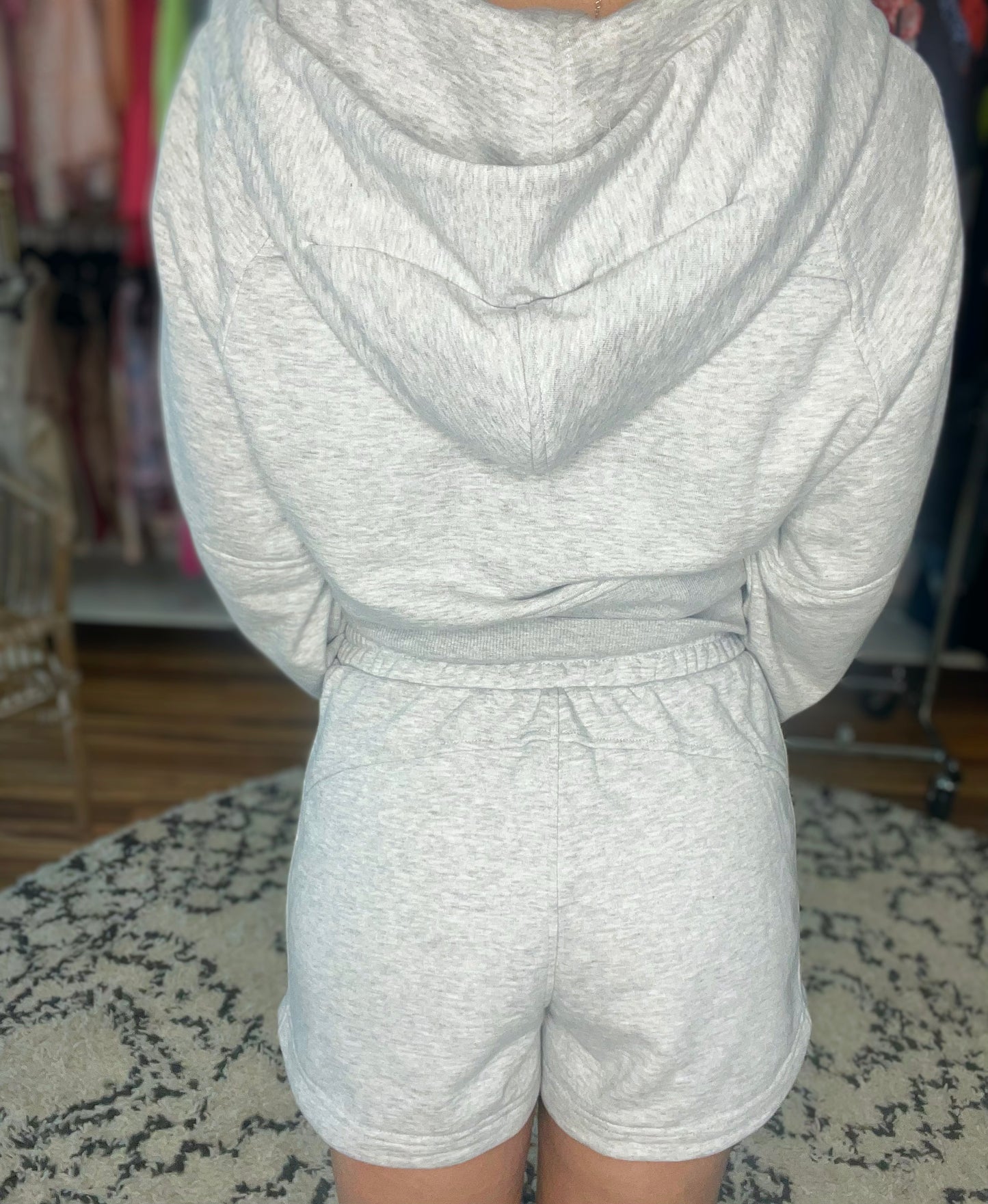 We're Only Getting Better Drawstring Shorts in Grey