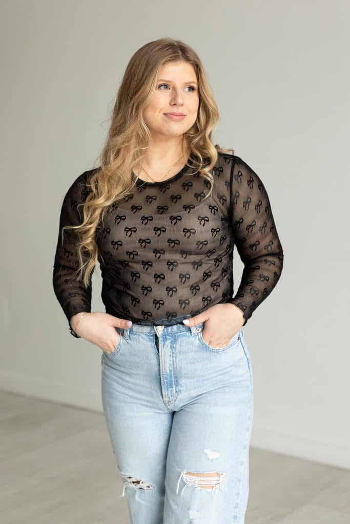 Sheer Bow Top - 2 colors