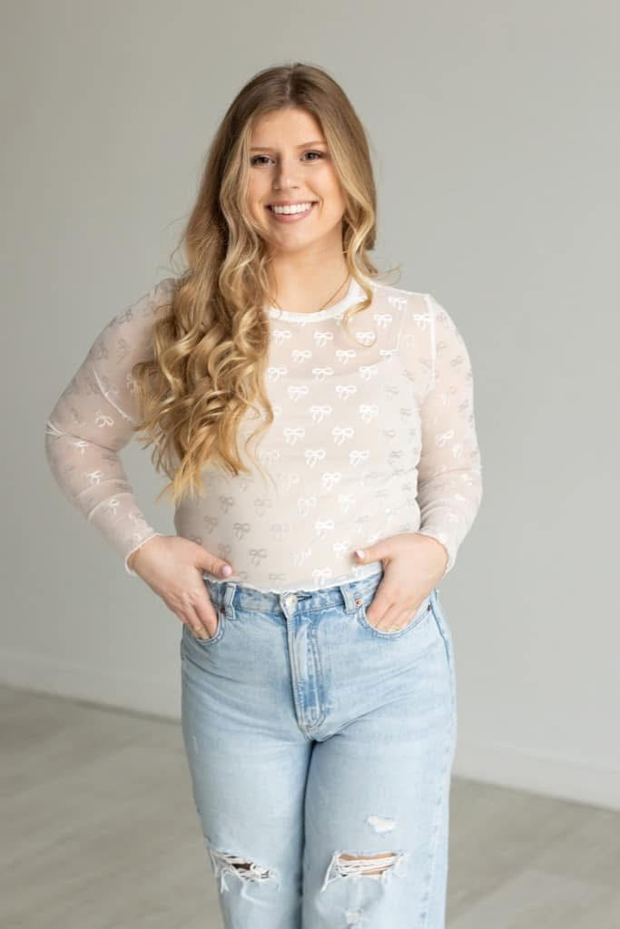Sheer Bow Top - 2 colors