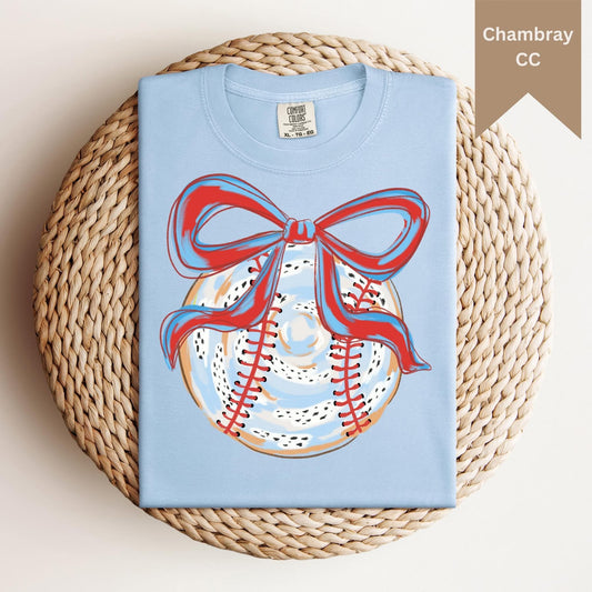 Baseball Bow Tee - 6 colors