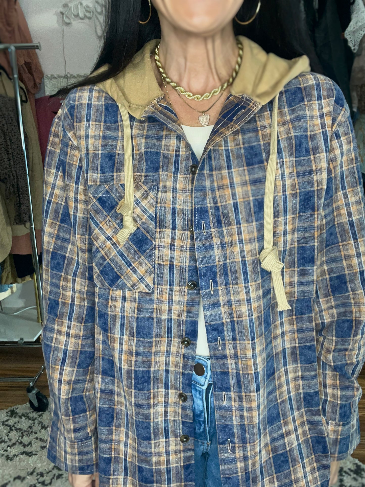 Vivi Plaid Hoodie Top