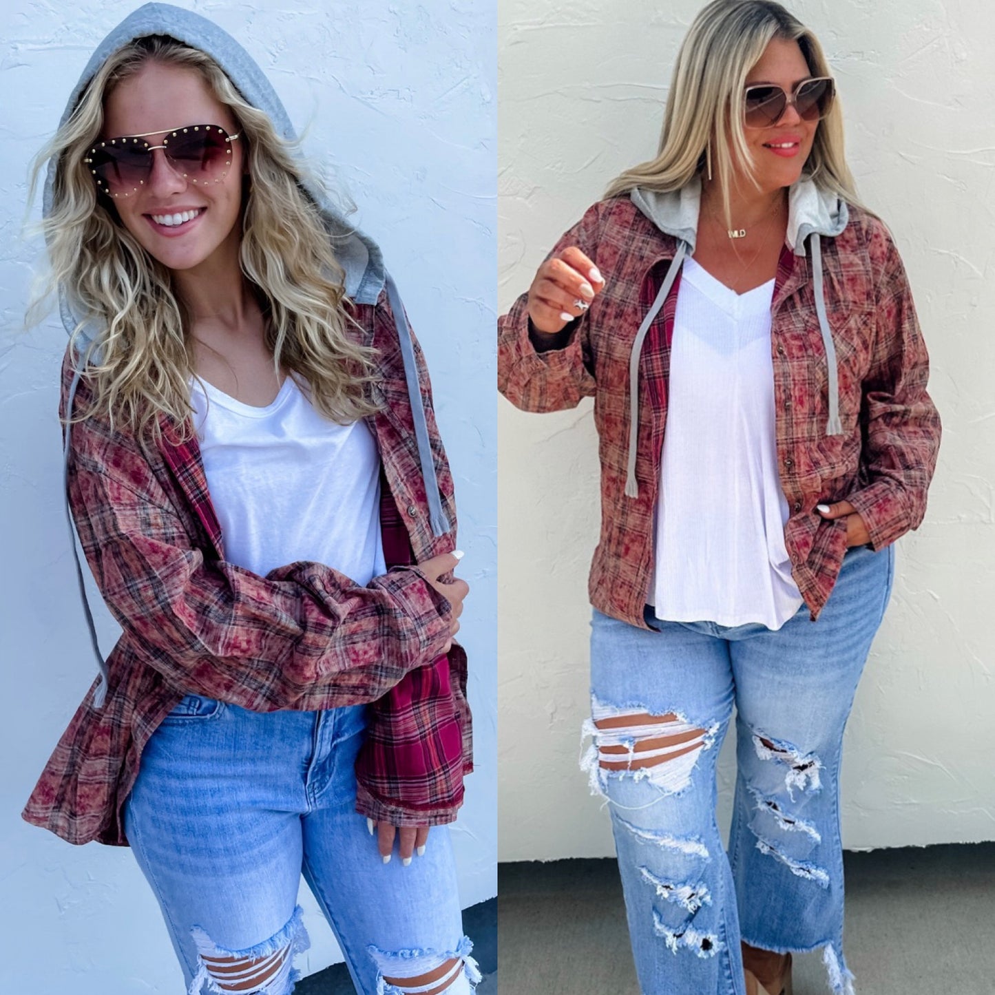 Vivi Plaid Hoodie Top
