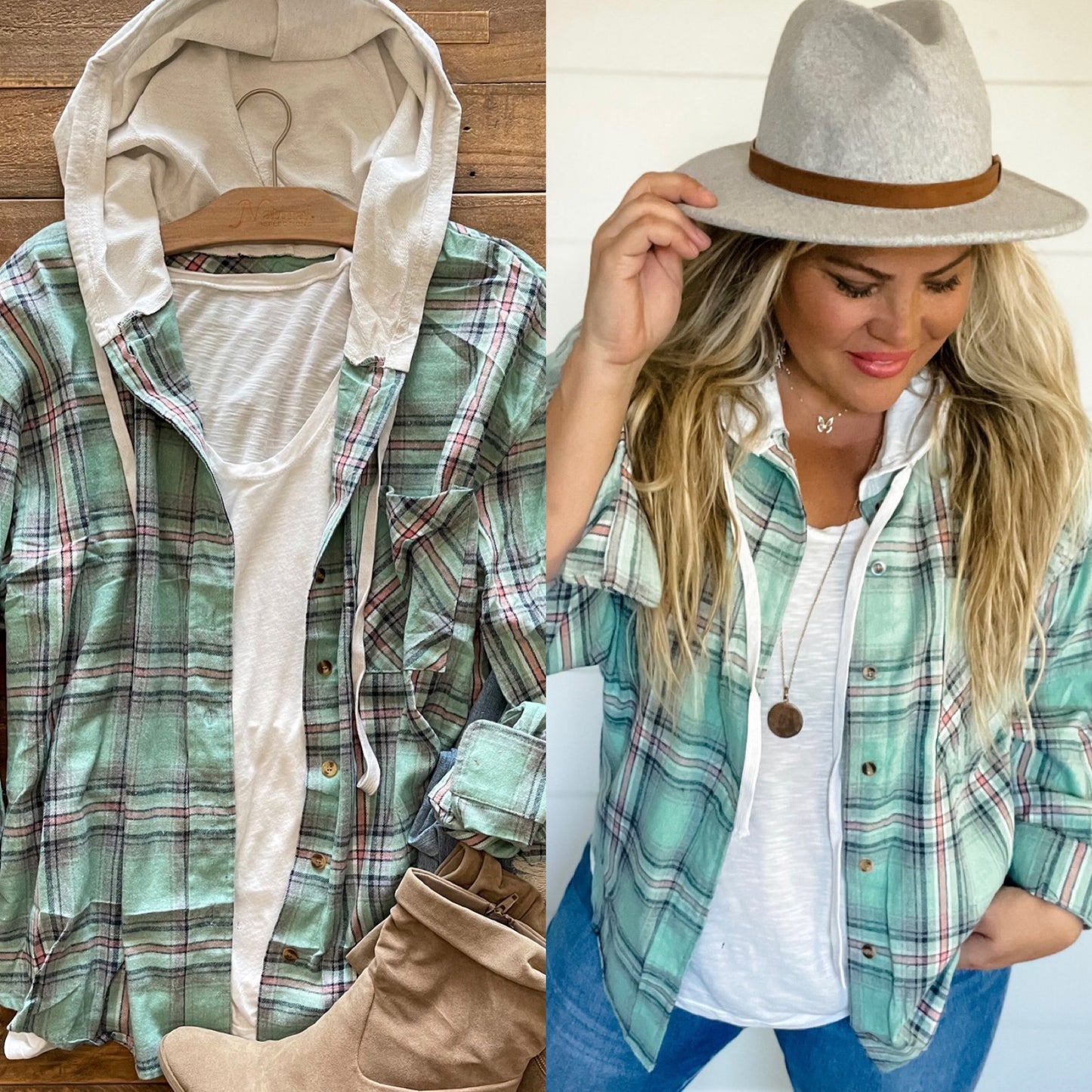 Vivi Plaid Hoodie Top