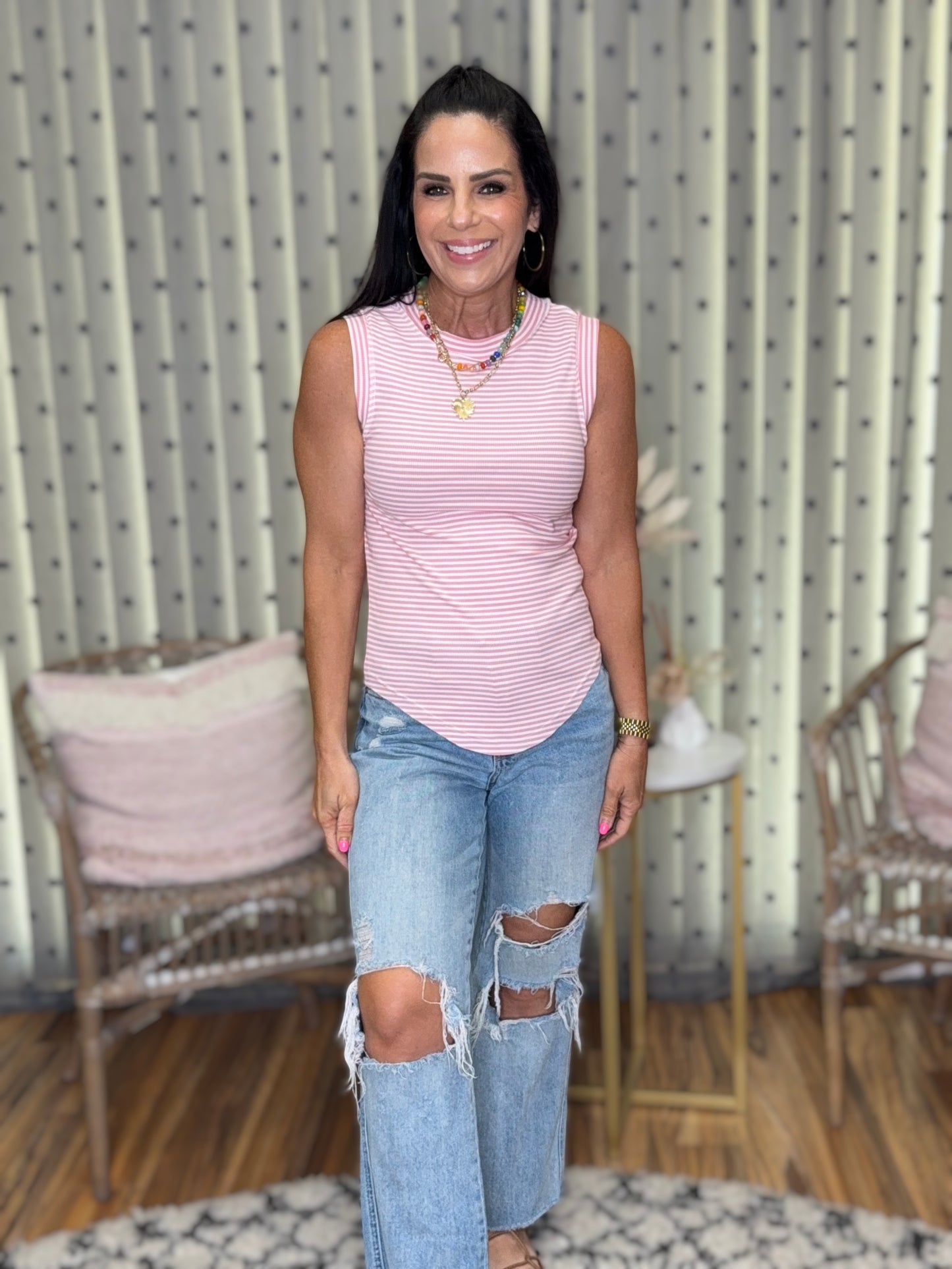 Summer Bianca Striped Ribbed Tank - 4 colors