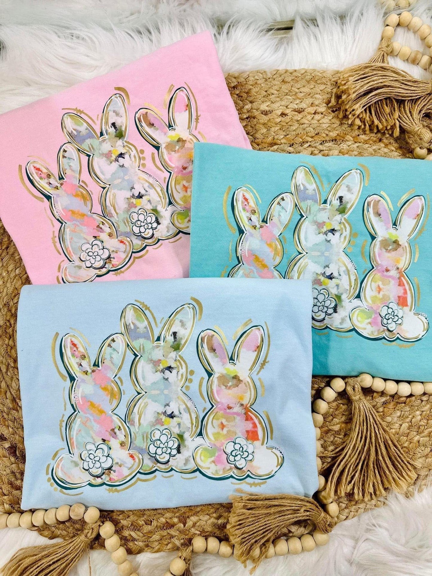 Watercolor Bunnies Tee - Youth & Adult