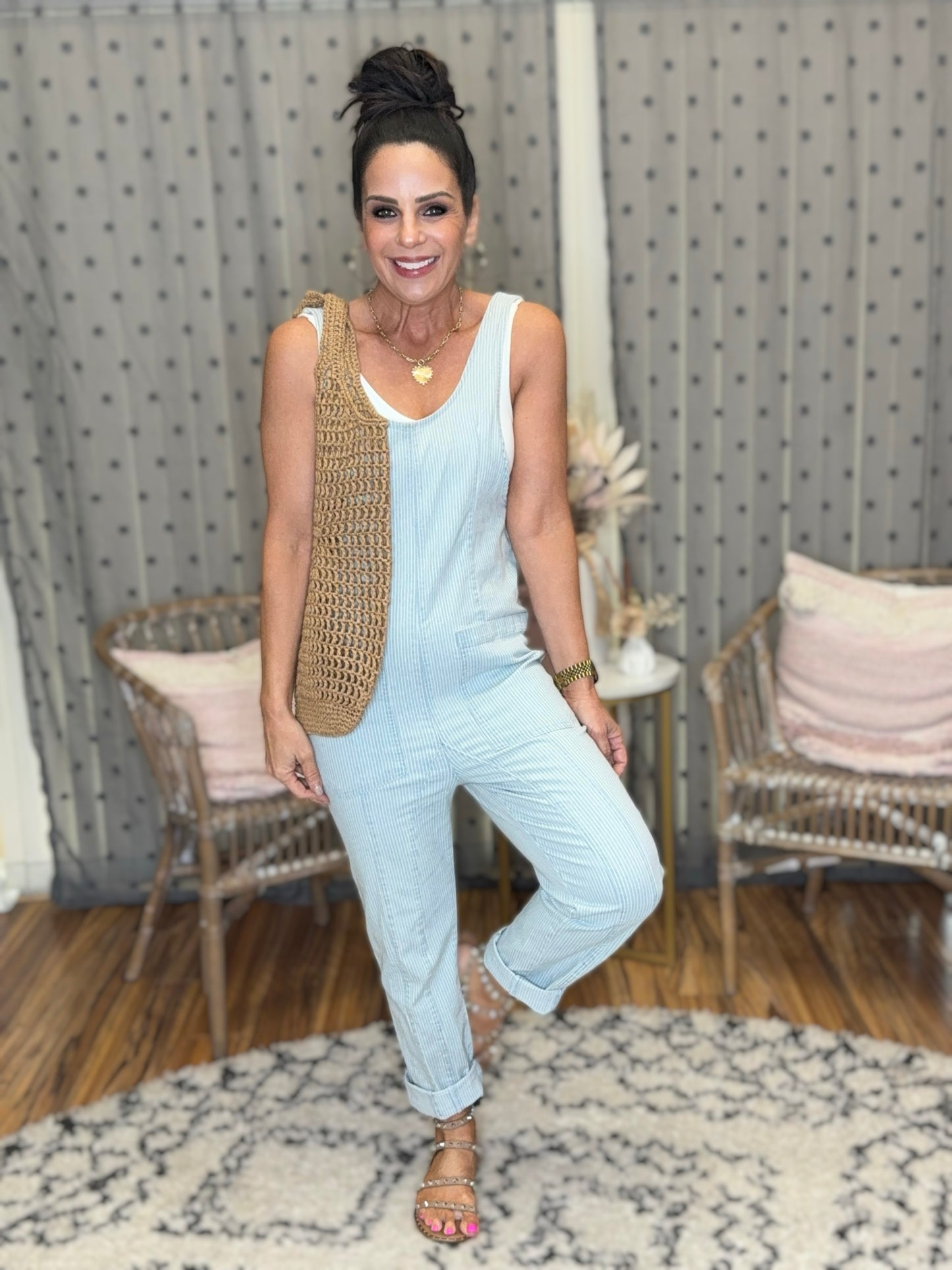 Stripe Britte Romper Overalls