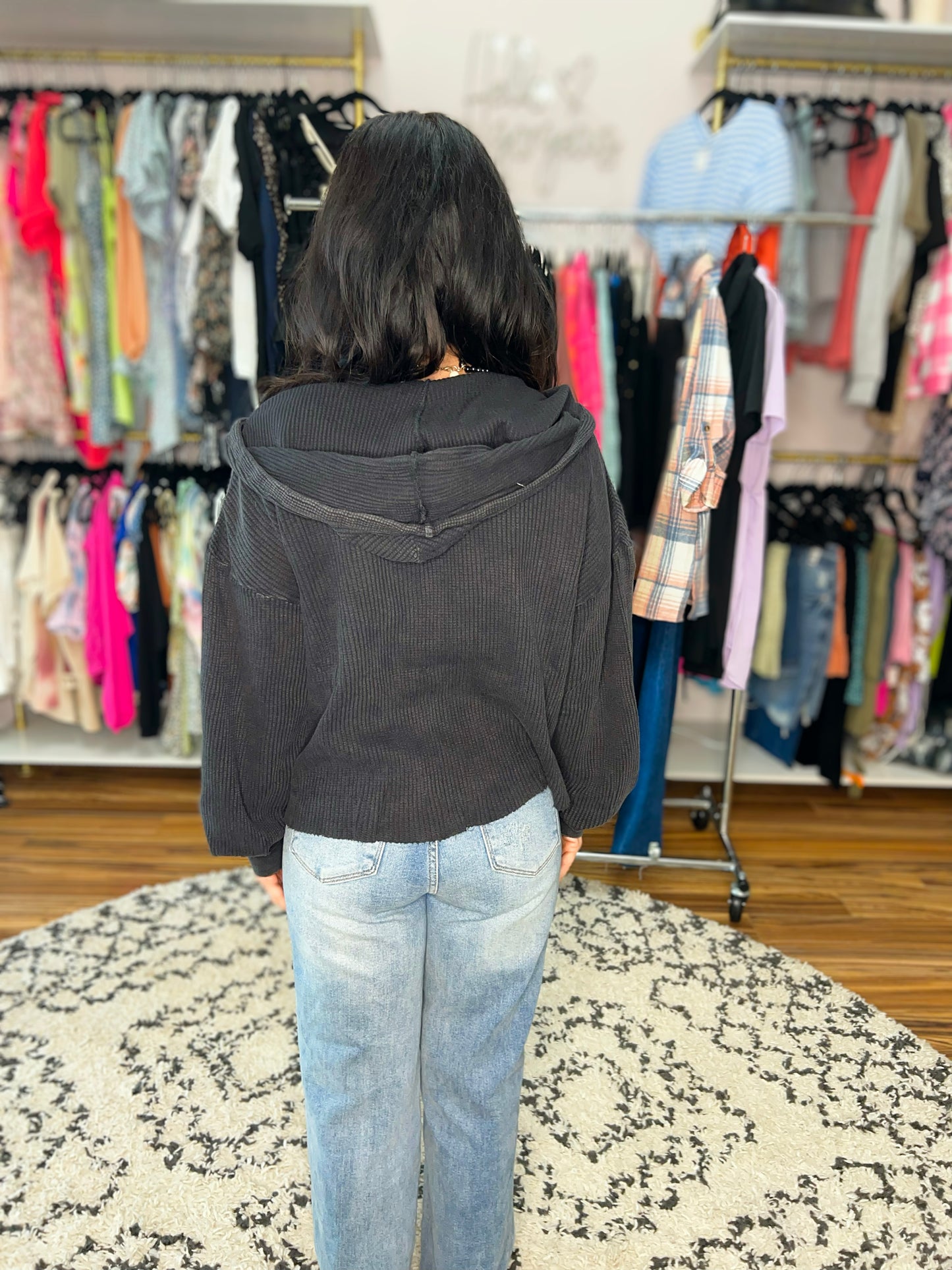 PREORDER - Sundaze Ribbed Knit Hoodie - 4 colors