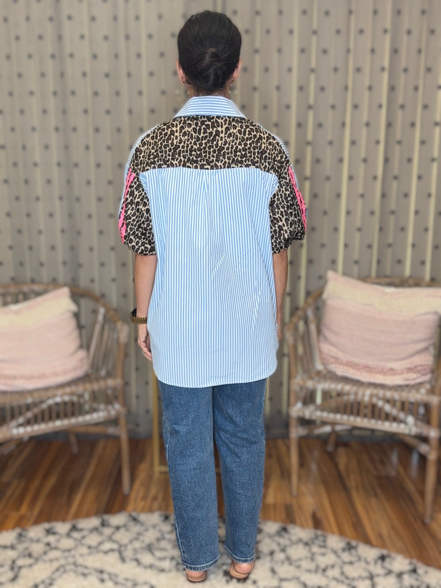 Wild Steak Button-Down Blouse