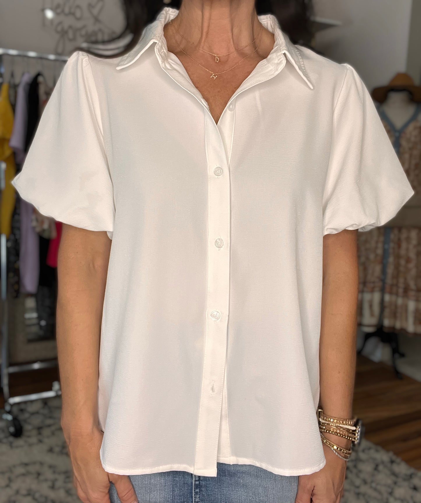 A Sixth Sense Balloon Sleeve Blouse