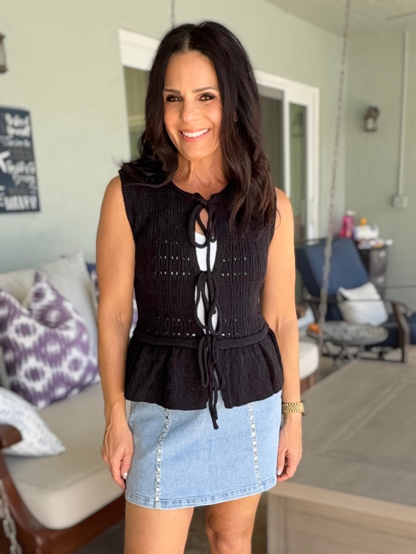 Besos Tie Sweater Vest - 3 colors