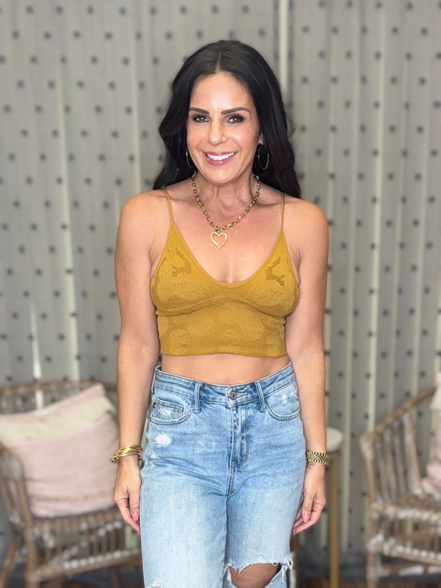 Floral Textured Padded Bralette - 3 colors