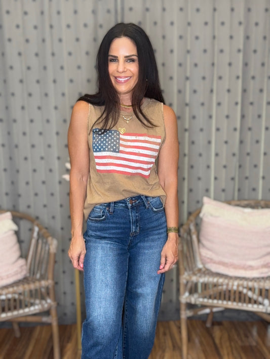 Vintage American Flag Tank Top