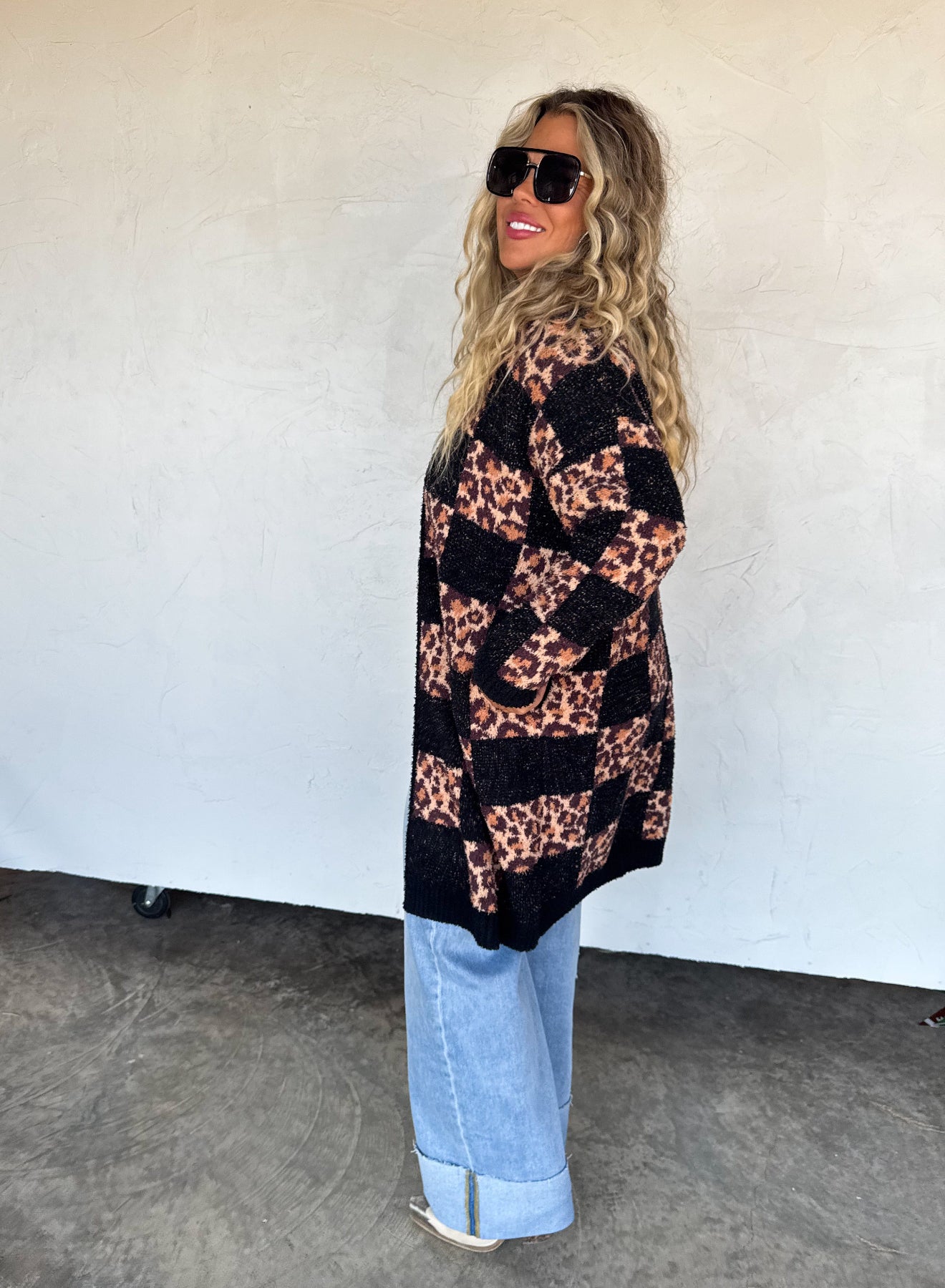 PREORDER - Checker Cheetah Cloud Cardigan