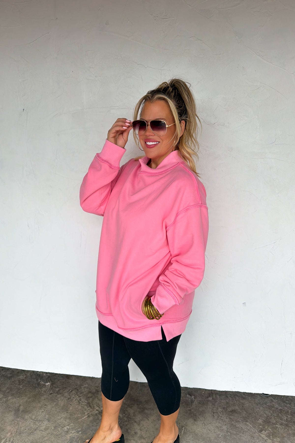 PREORDER - Mock Neck Pocket Pullover - 4 colors