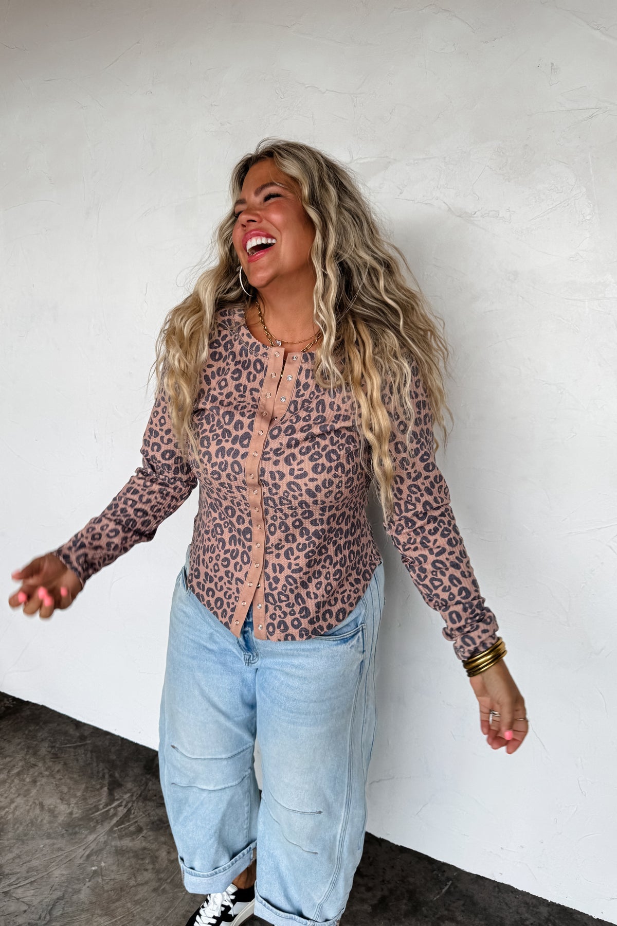 PREORDER - Kori Snap Button Waffle Top - 4 patterns