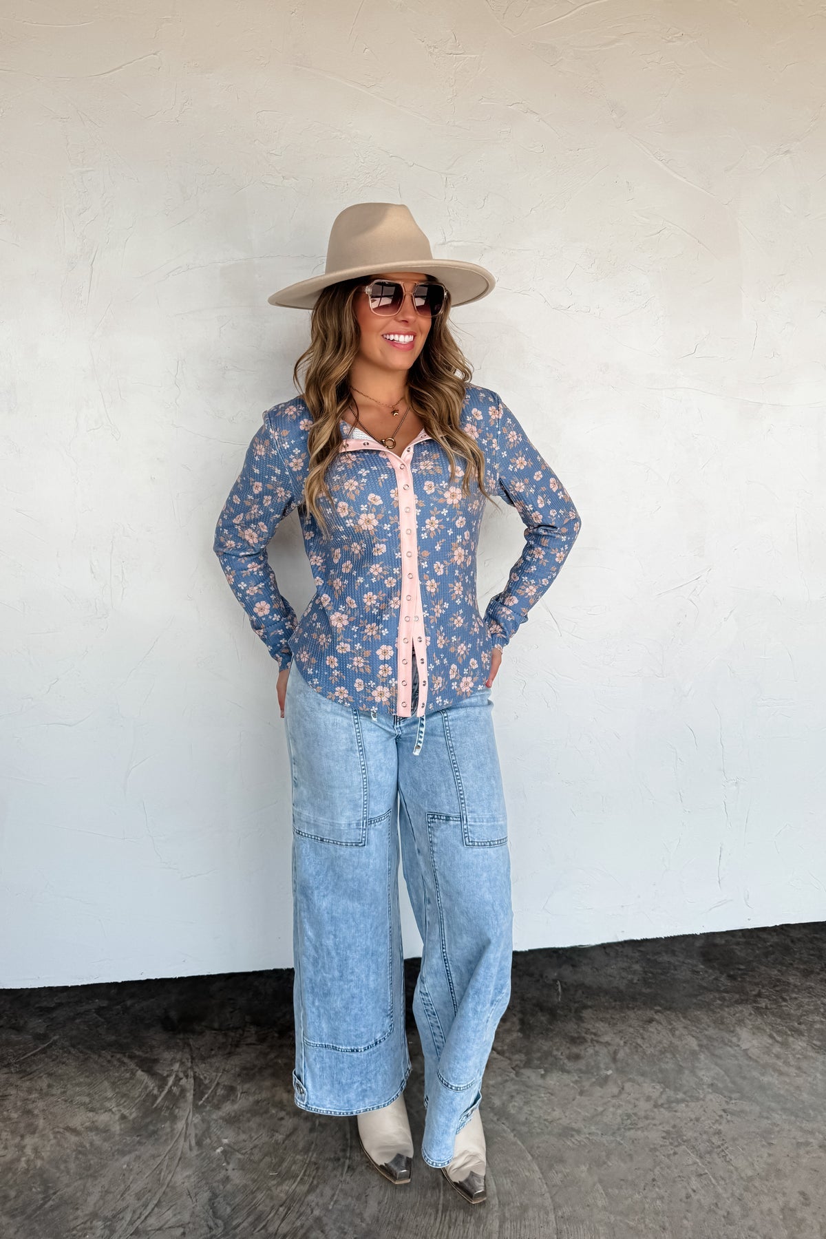 PREORDER - Kori Snap Button Waffle Top - 4 patterns