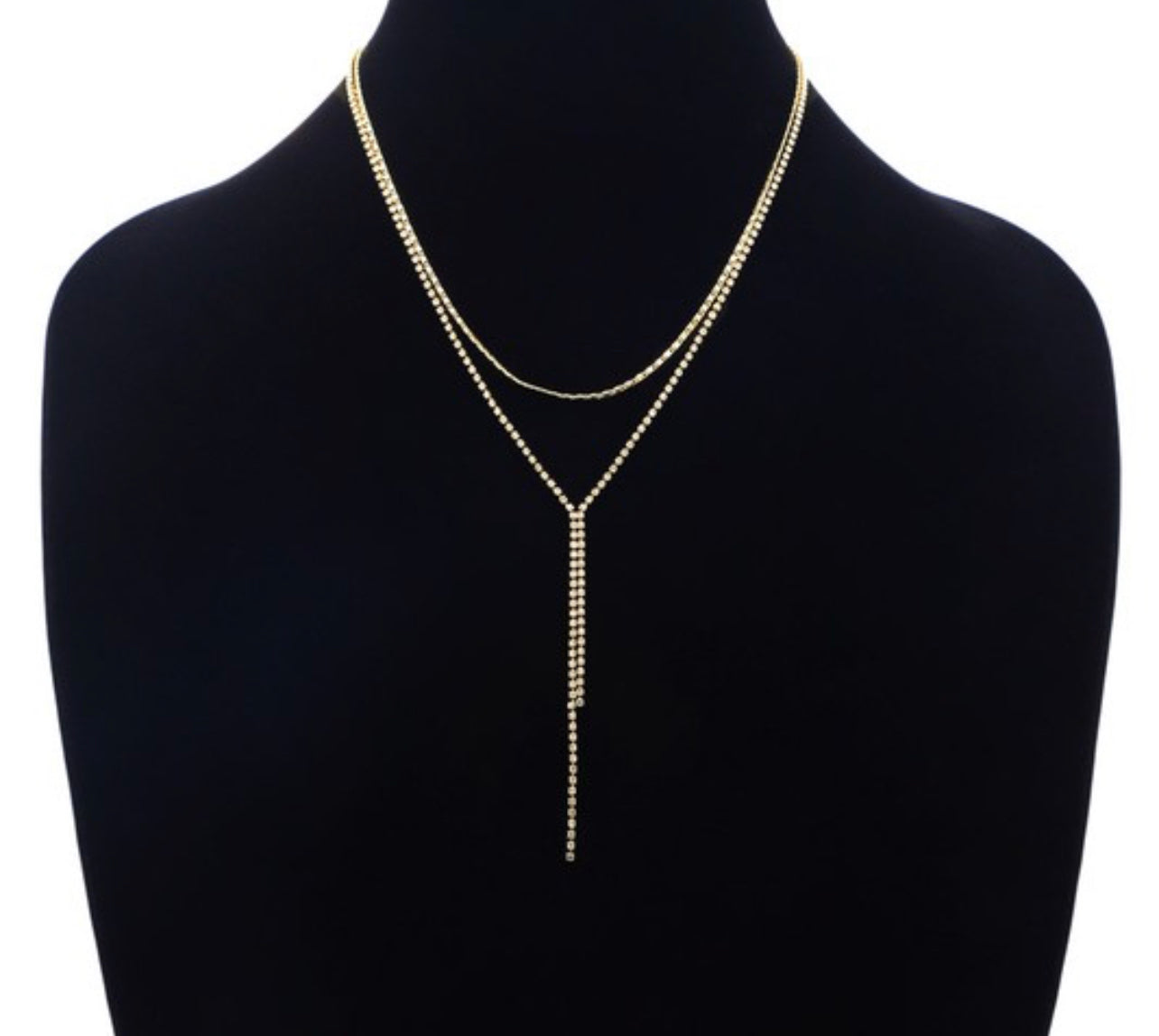 Layered Lariat Chain Necklace