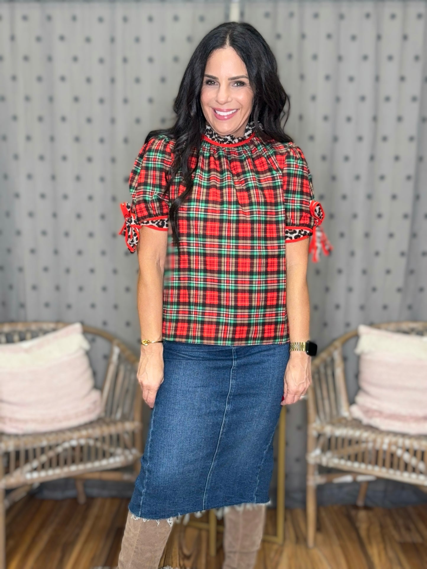 Lana Plaid & Prowl Top