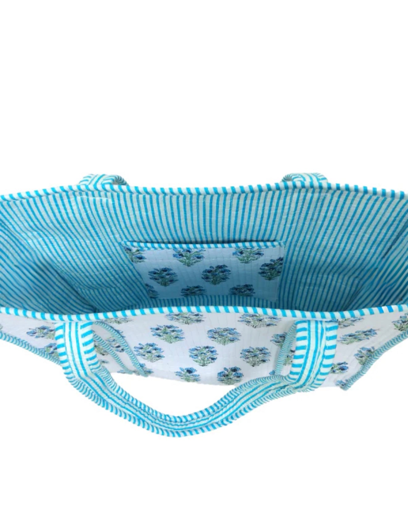 Juniper Blue & White Floral Tote Bag