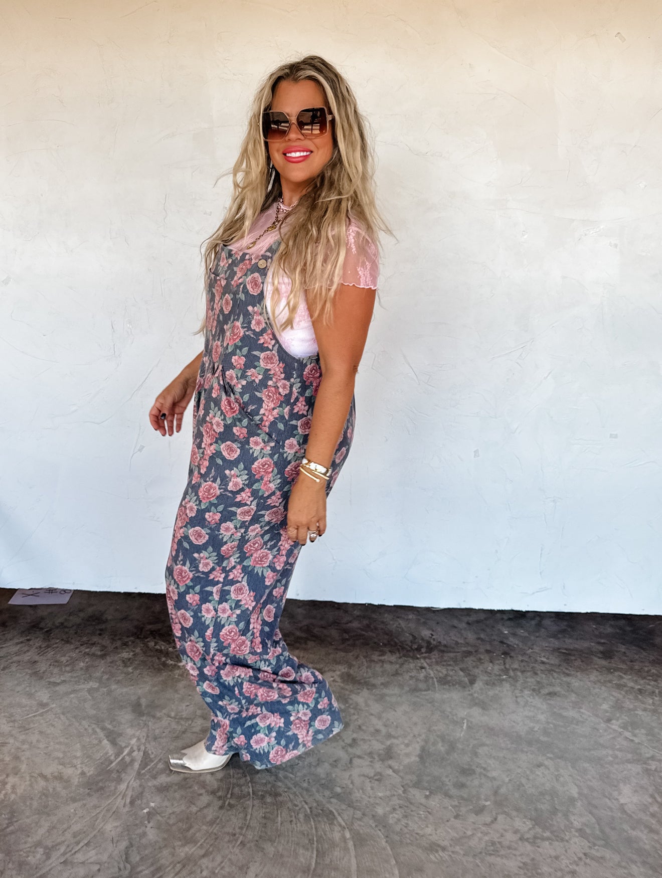 PREORDER - Cassidy Floral Denim Overalls