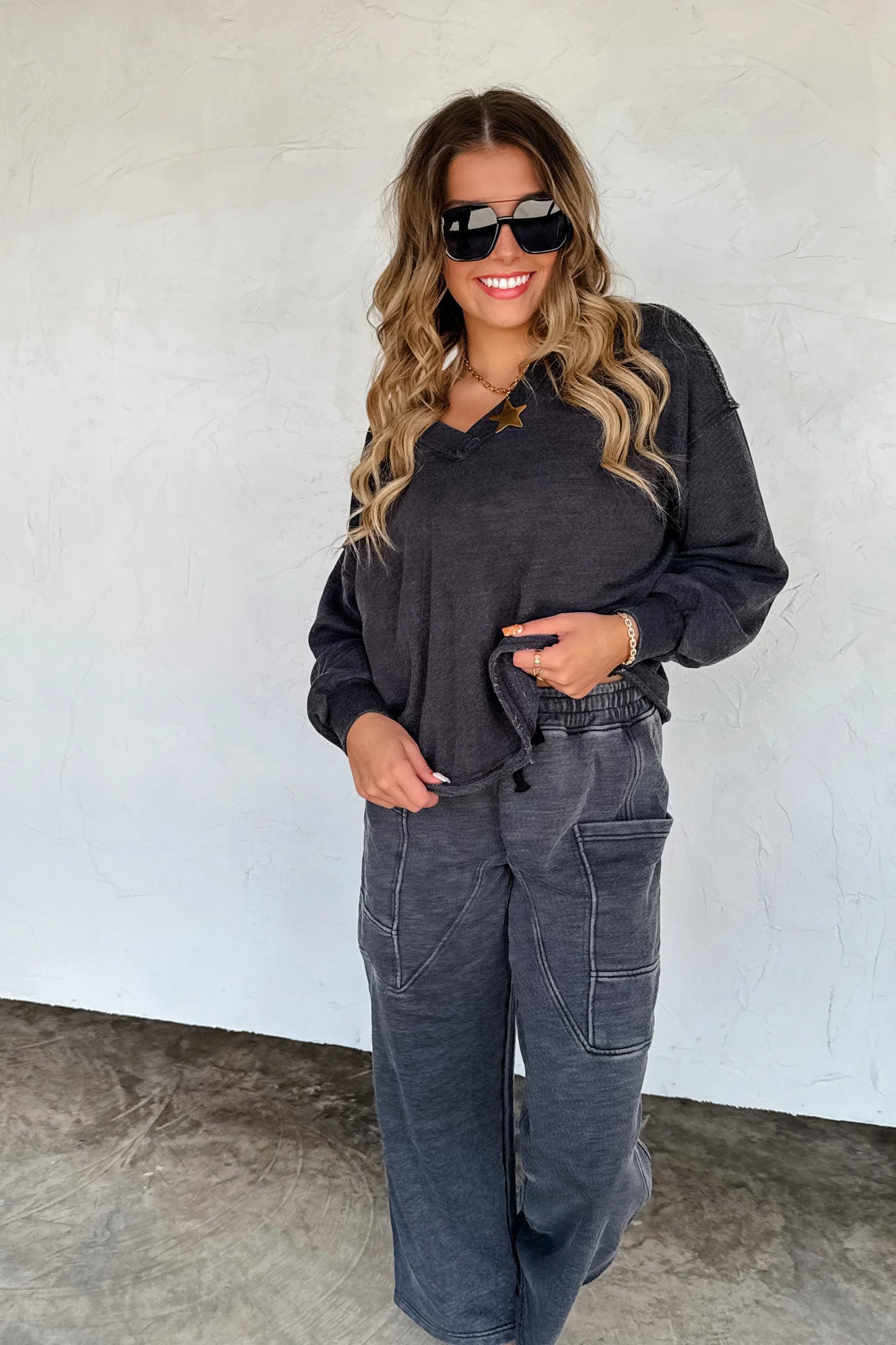 PREORDER - Faded Feels V-Neck Pullover - 5 colors
