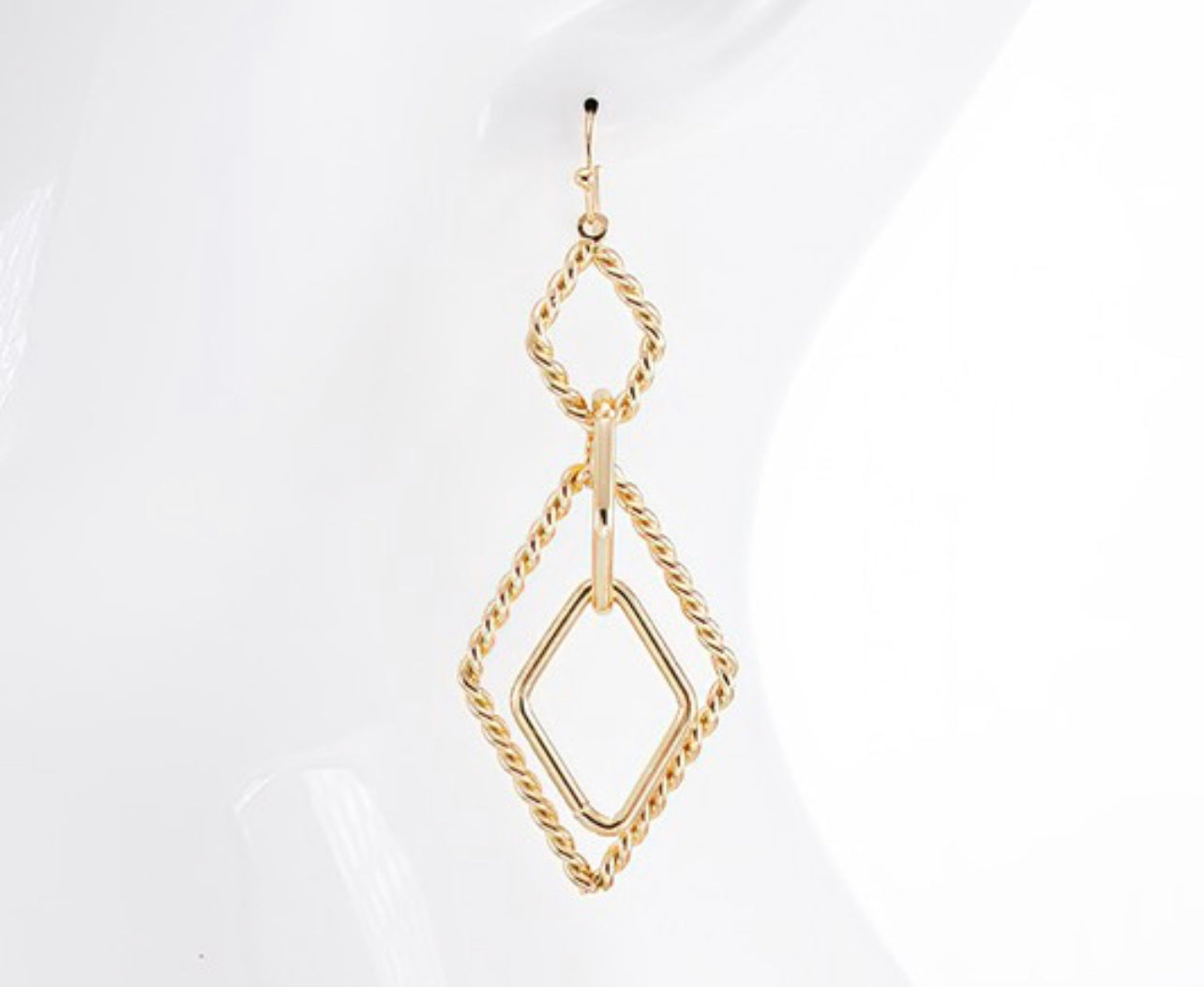 Gold Diamond Drop Earrings