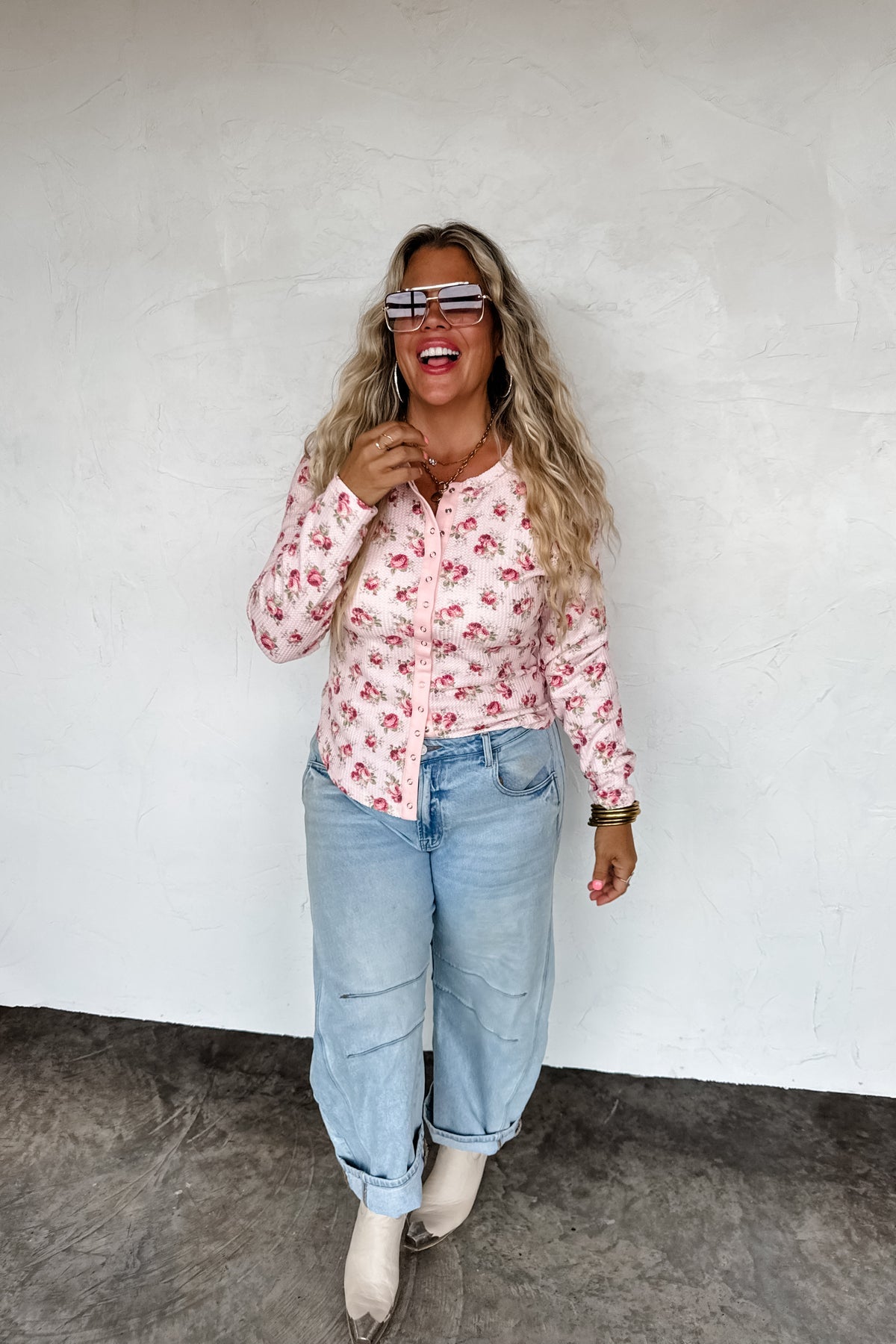 PREORDER - Kori Snap Button Waffle Top - 4 patterns