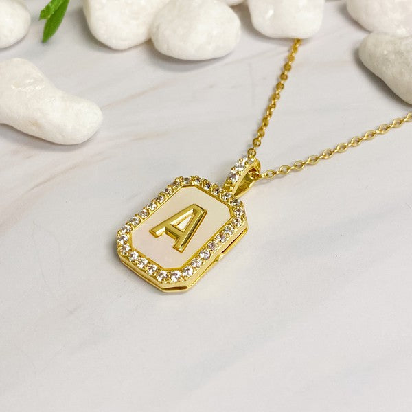 Initial Deco Open Locket Pendant Necklace