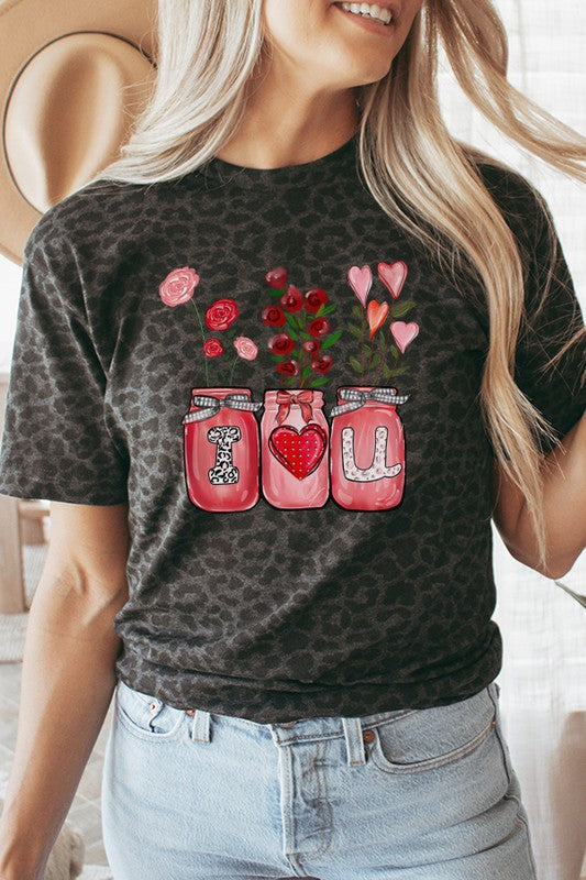 Valentine's Day I Heart You Leopard Tee