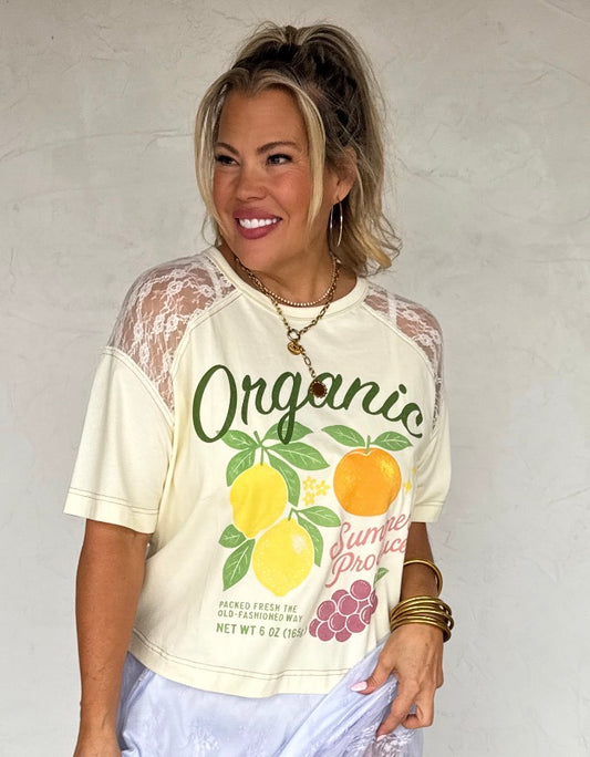 PREORDER - Squeeze the Day Lace Tee