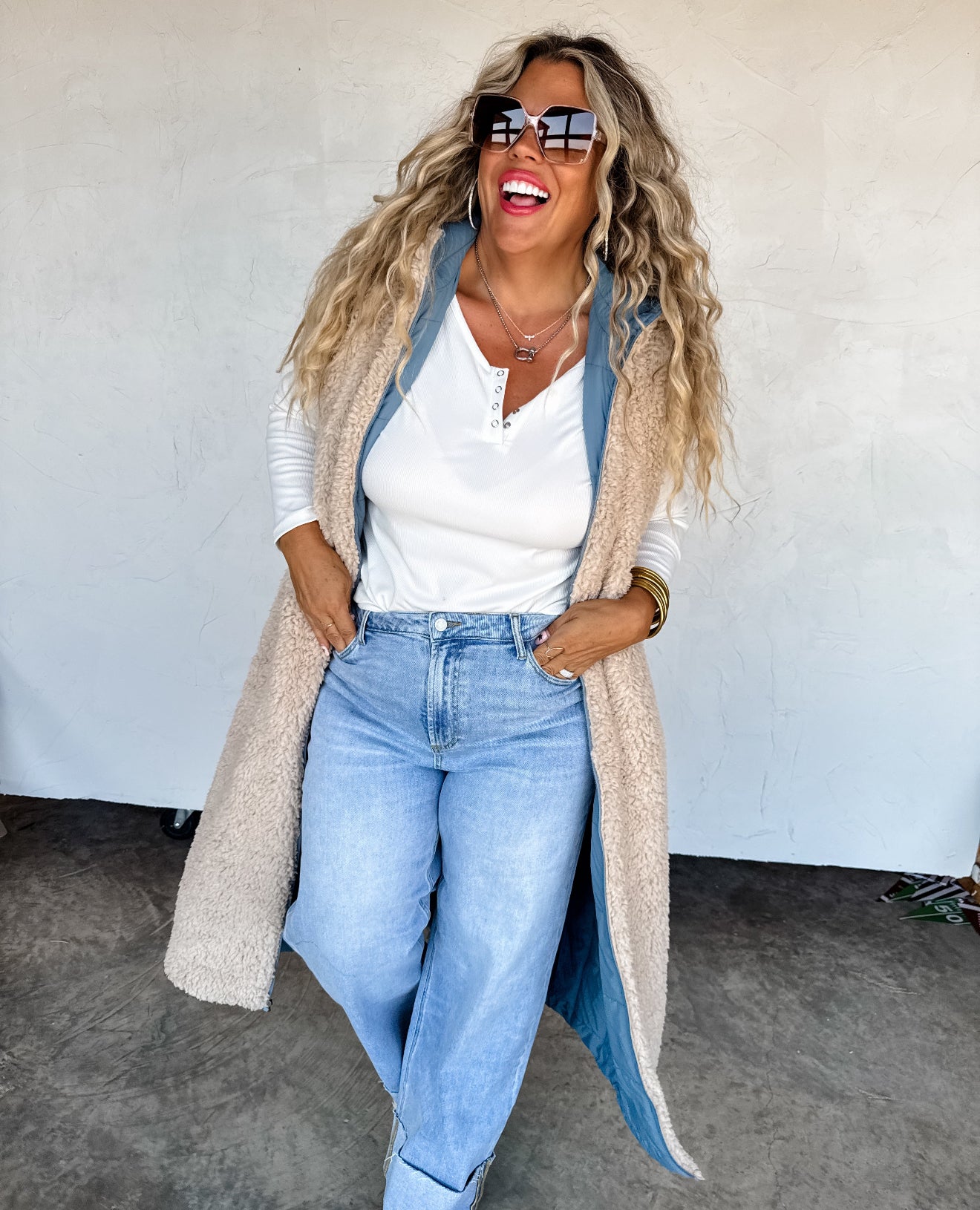 PREORDER - Reversible Sherpa Puffer Vest - 3 colors