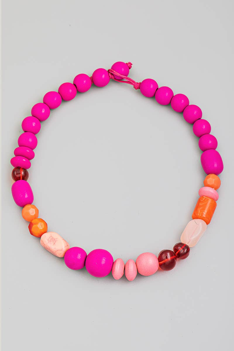 Bulky Ball Bead Necklace  - 4 colors