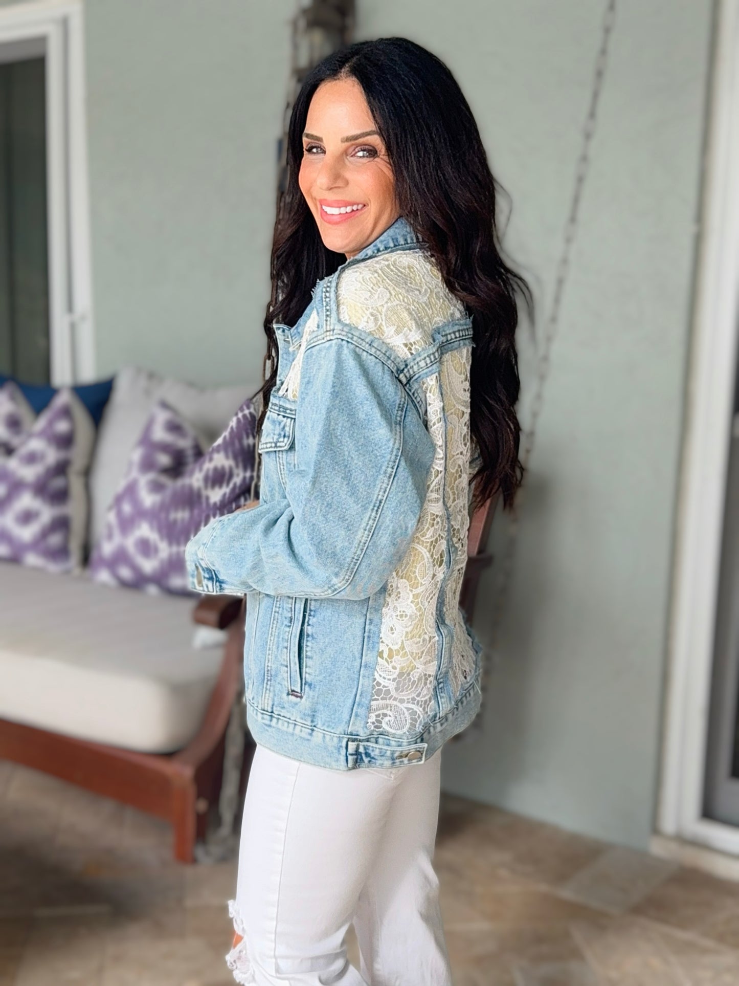 Melrose Lace Denim Jacket