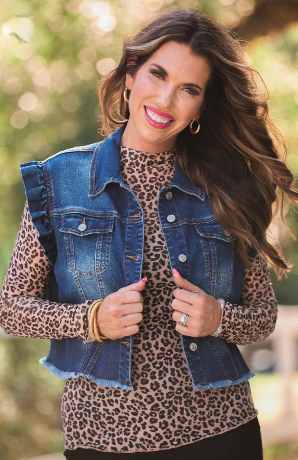 Jordan Ruffle Denim Vest