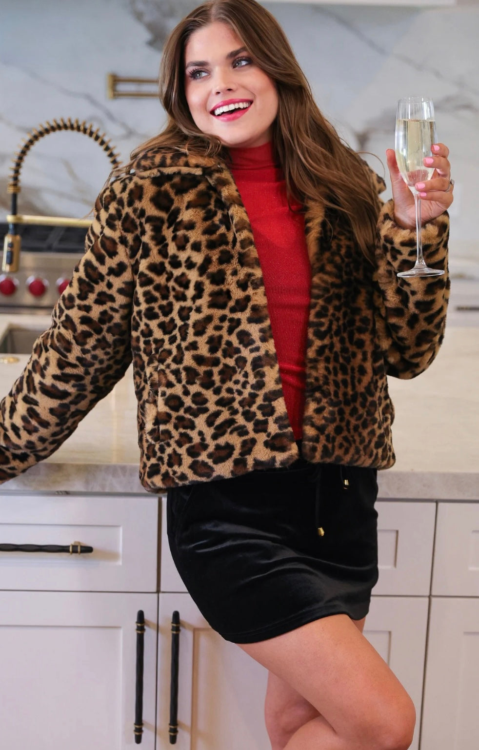 After Midnight Faux Fur Leopard Jacket