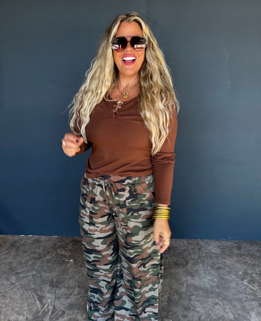 PREORDER - Haddie Camo Waffle Pants