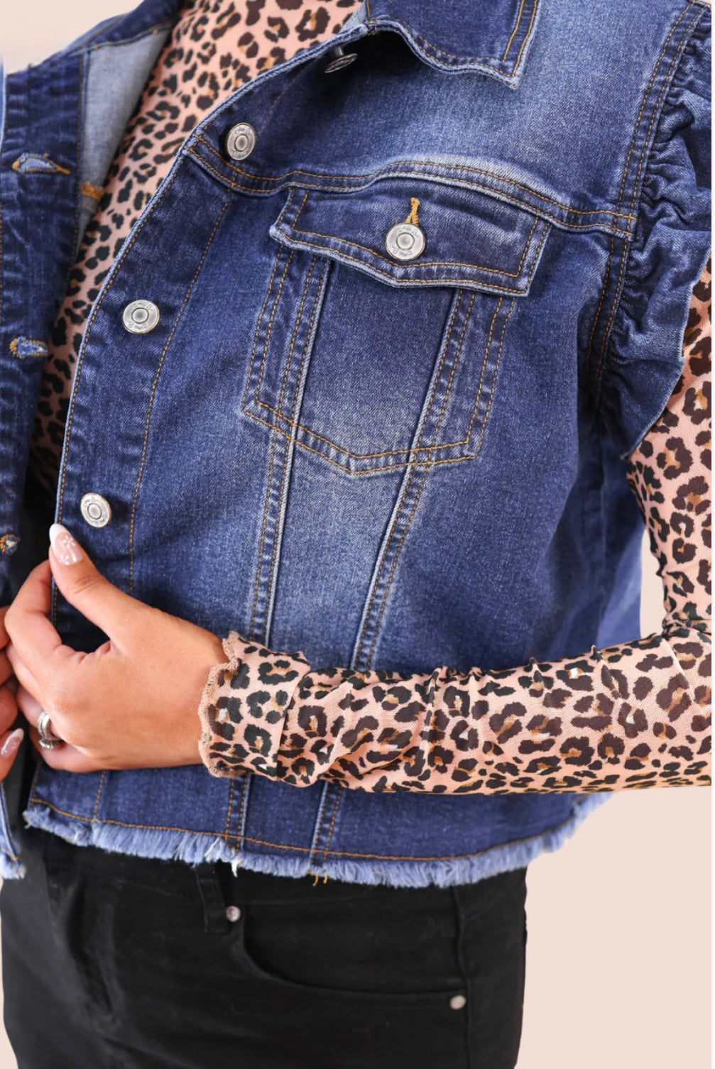 Jordan Ruffle Denim Vest