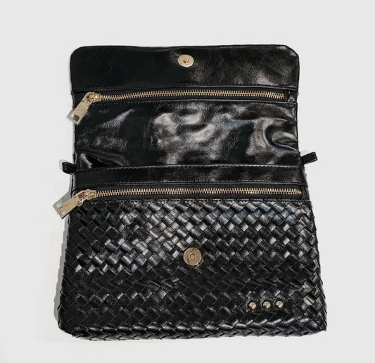 PREORDER - Wrenlee Woven Flap Crossbody - 3 colors