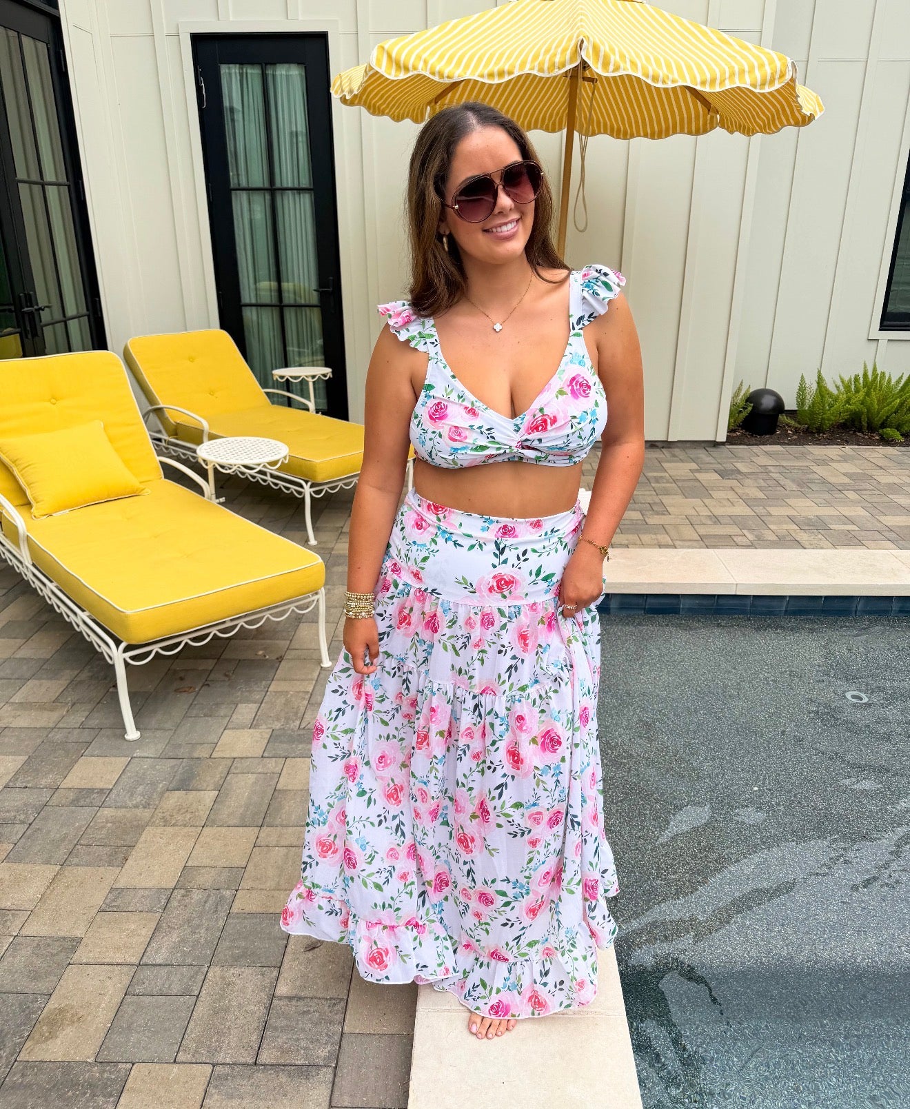 PREORDER - Floral Capri Chic Swim Set
