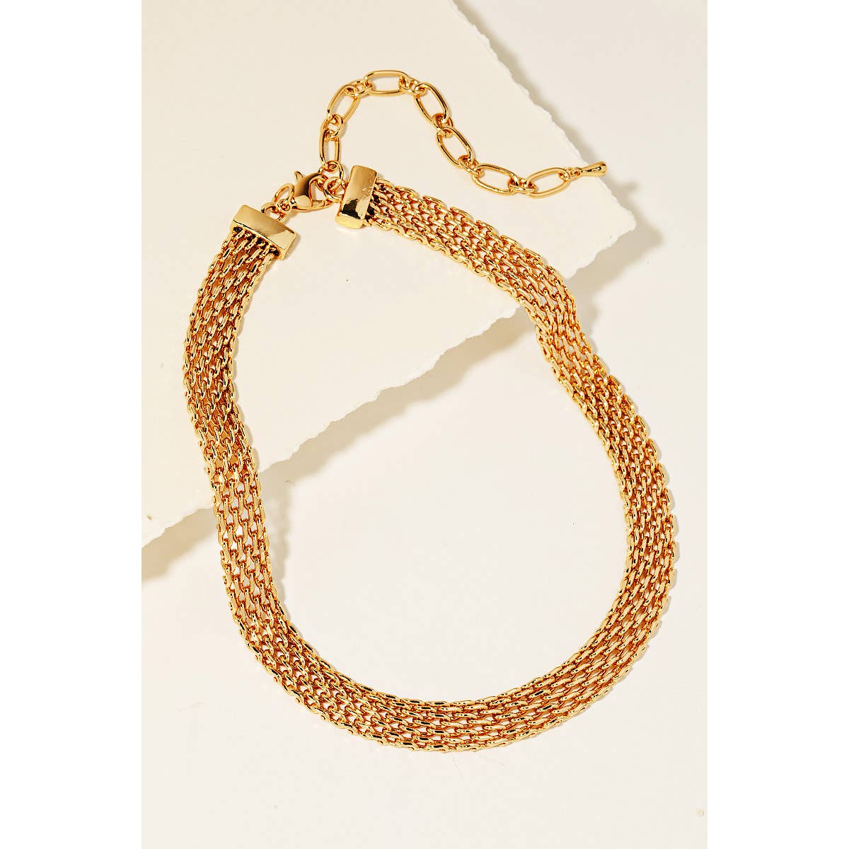 Metallic Mesh Chain Choker Necklace