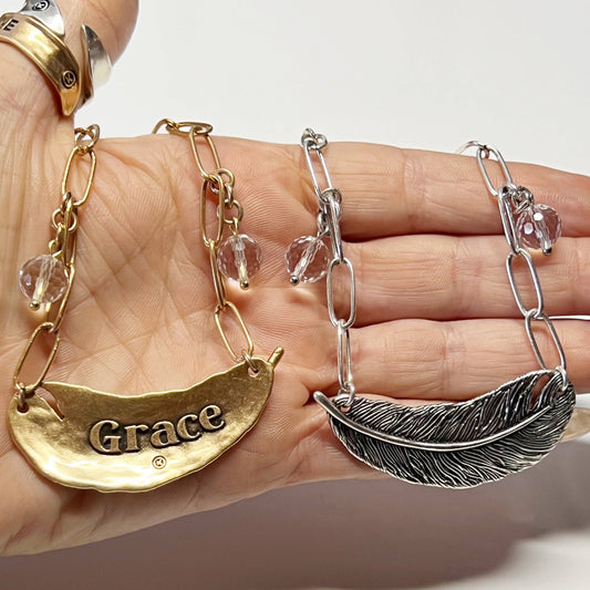 GRACE | FEATHER | Necklace - 2 colors