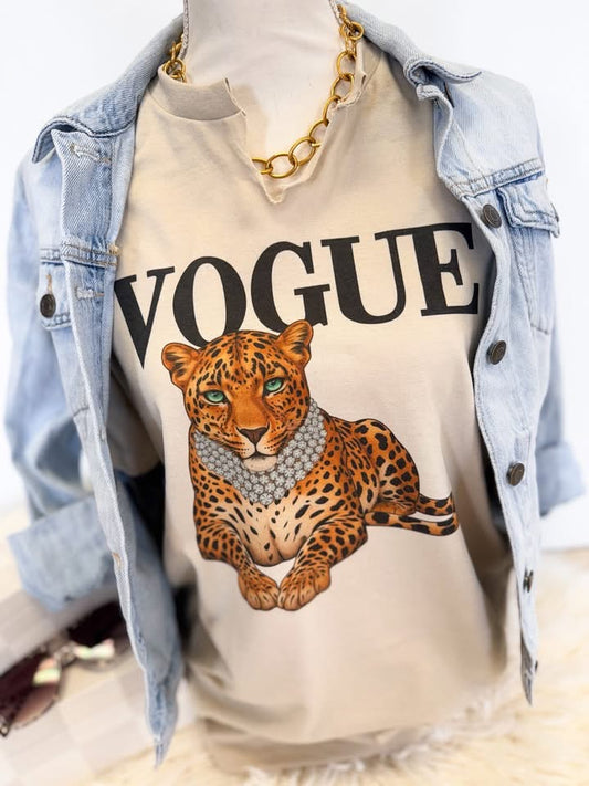 Vogue Leopard Tee - 2 styles