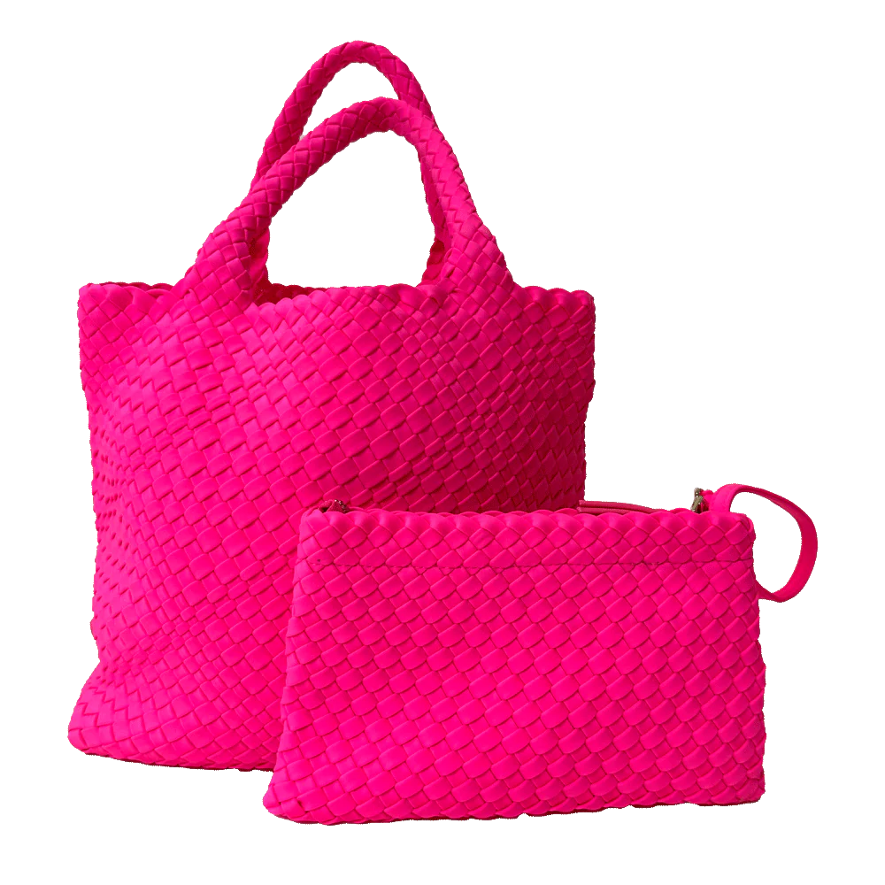 Lily Woven Neoprene Tote with Pouch - 14 colors