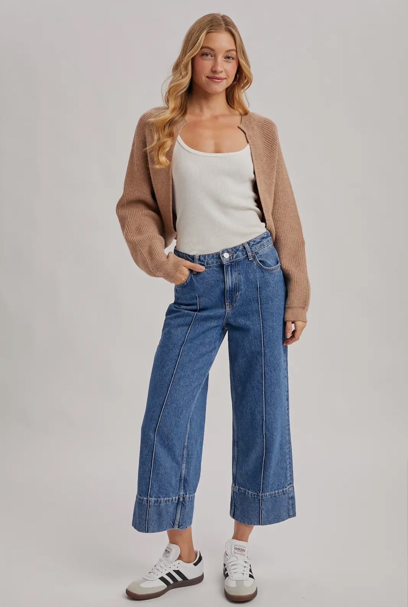 PREORDER - Cropped Knit Bolero Shrug Sweater