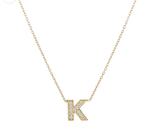 PREORDER - The Sis Kiss Custom Impression Initial Necklace - 2 colors