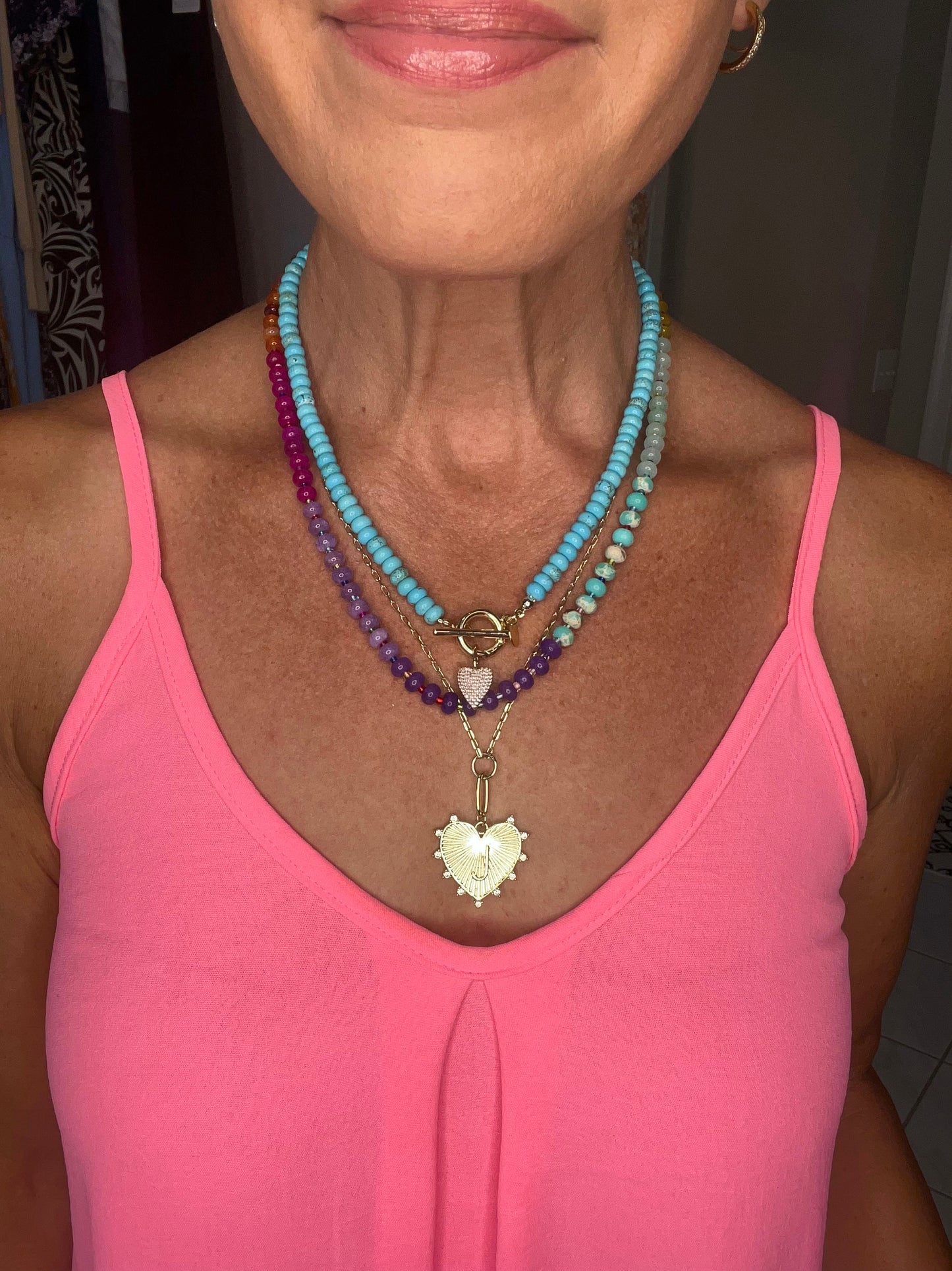 The Sis Kiss Multicolored Natural Stone Necklace