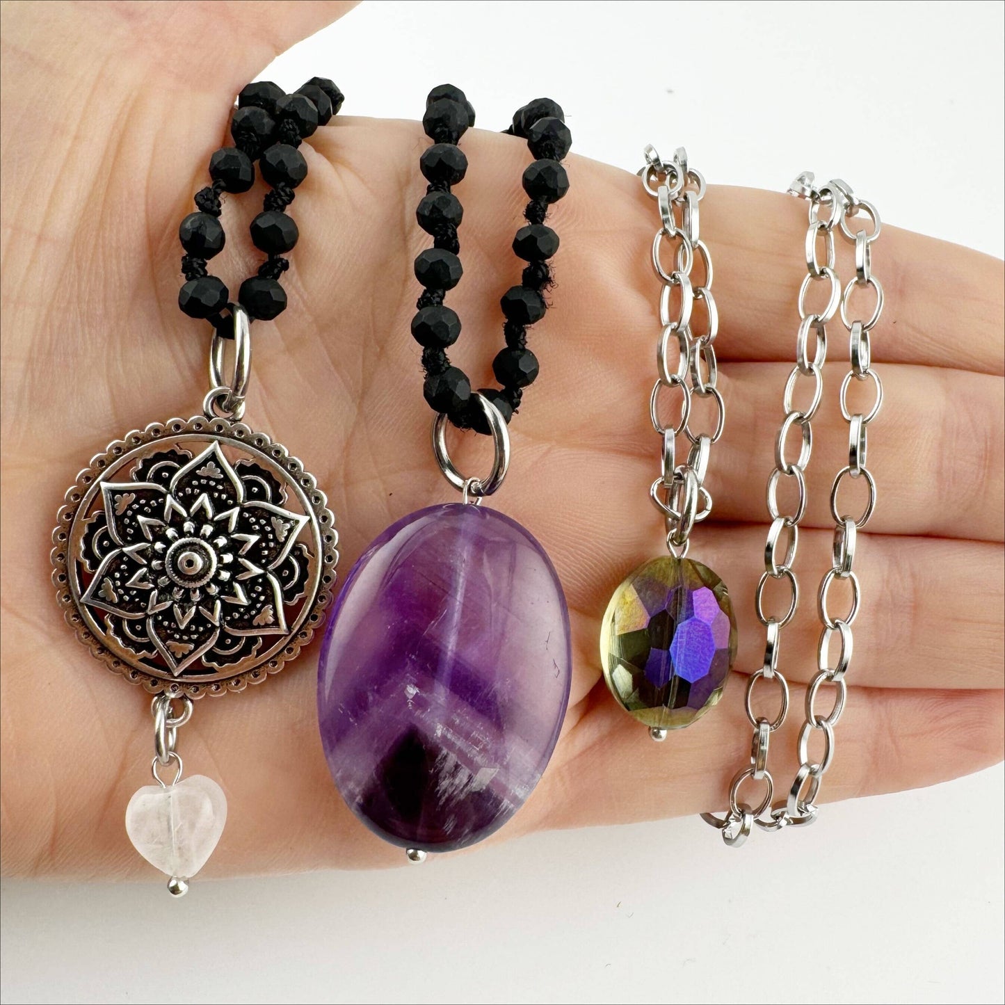 GRATEFUL THANKFUL BLESSED | MANDALA | Original Layering BUNDLE - 2 necklaces!