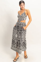 Tropical Halter & Skirt Set